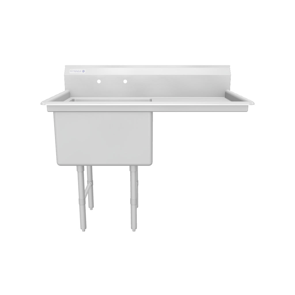Empura Stainless EHD12424R24 Sink 50 Inch One Compartment with Right Drainboard