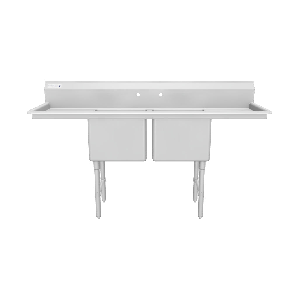 Empura EHD21818LR18 74 Inch Heavy Duty Sink with Two Drainboards