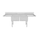 Empura Stainless EHD22424LR24 Sink 98 Inch with Two Bowls and Drainboards