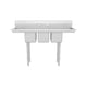 Empura Stainless EHD31014LR12 58 Inch Sink with Three Bowls and Two Drainboards