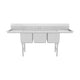 Empura Stainless EHD31620LR18 88 Inch Sink Heavy Duty with (3) Bowls and (2) Drainboards