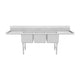 Empura Stainless EHD31824LR24 106 Inch Sink Heavy Duty 16 Gauge 3 Bowl with Drainboards