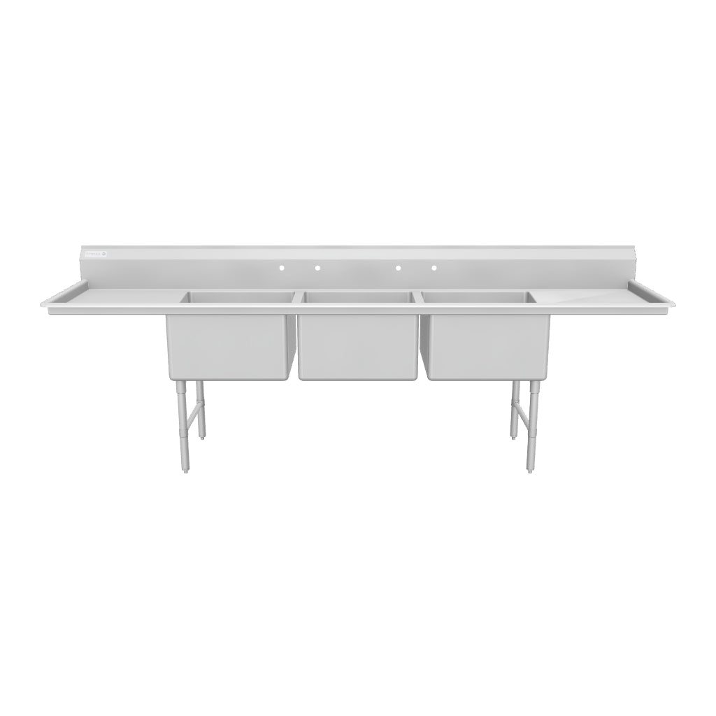 EHD32424LR24 (3) Three Compartment Sink 3D View