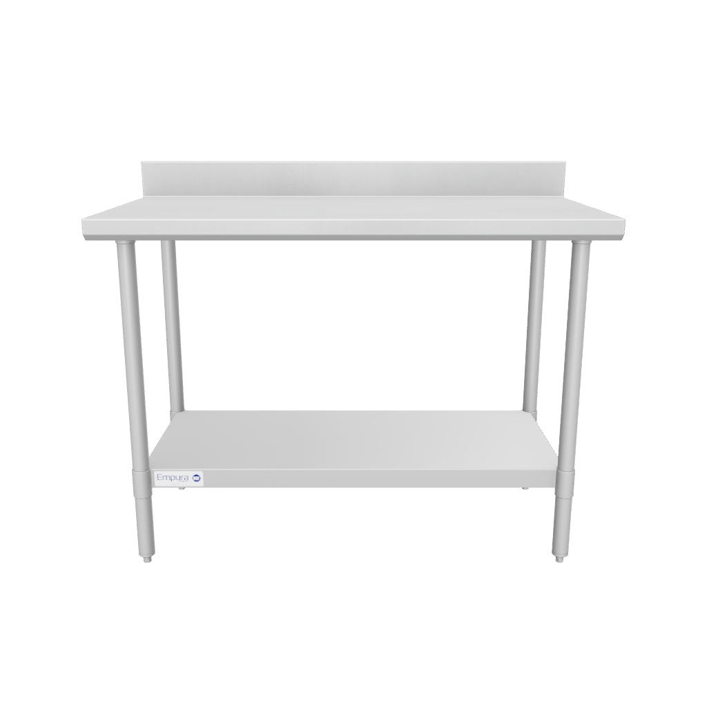 Empura SWT4B2448 48 Inch Stainless Steel Work Table Super Duty Backsplash