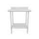 Empura WT4B2430 30 Inch Standard Duty Work Table with 4 Inch Backsplash Stainless Steel
