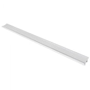 A long, white TOM-W-60SB price tag channel from Turbo Air, this rectangular plastic or metal trim piece features slightly raised edges and a groove along its length, photographed on a plain white background to show both its length and edge profile.