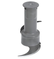 A replacement "S" Blade Assembly with two curved, fine serrated edge metal blades on a gray plastic hub and cylindrical stem, designed for BLIXER 4 food processors—ideal for precise chopping or slicing tasks.