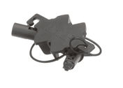 A black, star-shaped plastic Blade Assembly Tool (89058) with several protruding functional tips, a hooked clip, a circular key ring, and engraved text on its flat surface. The tool is photographed against a plain white background.