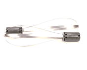 A stainless steel wire egg topper with two gray cylindrical handles at each end, connected by curved metal wires in a twisting, spring-like shape—similar in precision to a Robot Coupe—designed for removing the tops of soft-boiled eggs. The background is plain white.