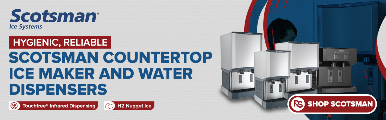 Scotsman commercial countertop ice maker and water dispenser designed for hygienic, reliable ice service