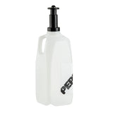 A white plastic syrup bottle with a black pump dispenser and side handle. The bold label reads PEP, likely for peppermint syrup. This bottle is dishwasher safe, making cleanup easy. The background is plain white.