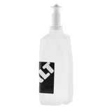A translucent plastic bottle with a white pump dispenser on top. The black label with bold white letters, partially visible as LT, stands out. Made in USA, the clean design is highlighted against the plain white background.