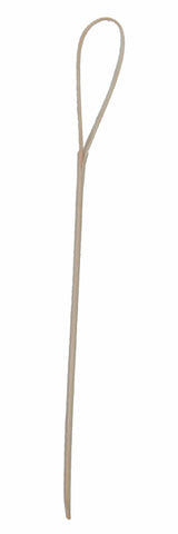 A single TableCraft Products bamboo pick with a light wood color, featuring a straight shaft and a decorative looped end pick, photographed on a white background.