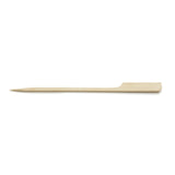 A single TableCraft bamboo paddle pick with a pointed end on the left and a flat, paddle-shaped handle on the right, lying horizontally on a white background—ideal for cash and carry presentations.