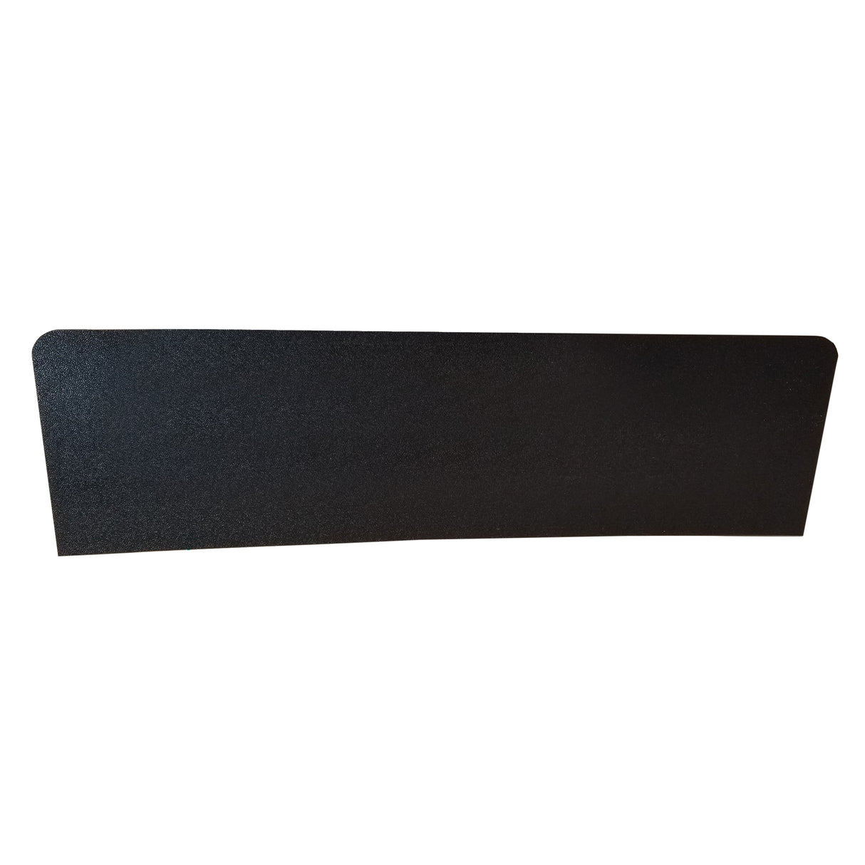 A black, rectangular polypropylene object with slightly rounded corners on the left side. The surface appears smooth and matte, and the object is photographed against a white background. Ideal as a BCD6000 Replacement Divider, it features a subtle angle on the bottom edge.