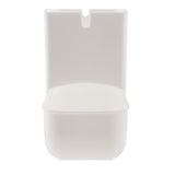 A white, rectangular polypropylene wall organizer with a rounded bottom compartment and a small notch at the top for hanging. The surface is smooth, plain, and dishwasher safe, with a slight curve dividing the upper and lower sections.