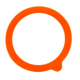A bright orange, round silicone ring with a small tab extending from one side, shown against a white background. This smooth, unmarked replacement gasket is likely for a beverage dispenser and is dishwasher safe for easy cleaning.