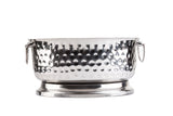 A large, round stainless steel beverage tub with a hammered texture, two side handles, and a raised base, shown against a plain white background. Part of the Bali Collection Beverage Tub series.