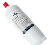 A cylindrical white replacement platinum water filter cartridge labeled "True Ice & Beverage," with a red cap and part number 856885, features detailed black text and boasts a 35,000 gallon capacity, set against a plain white background.