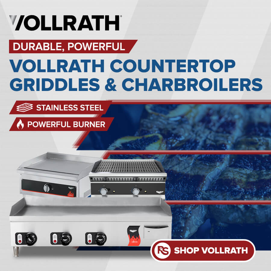 Vollrath commercial countertop griddles and charbroilers with stainless steel construction and powerful burners