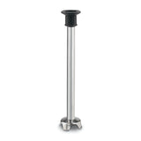A stainless steel Waring Big Stix immersion blender shaft with a long cylindrical design, a black plastic coupling at the top, and a rounded metal blade guard at the bottom, designed for blending or pureeing foods. The background is plain white.