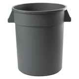 A heavy duty, 20 gallon gray plastic Trash Can with a wide rim and two rectangular handles sits empty on a plain white background.