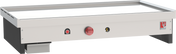 A stainless steel Wolf TYG48C_LP teppanyaki griddle with a flat cooking surface, control knobs on the front, and the red Wolf logo on the right. This 48-inch commercial griddle has a boxy base and raised edges, set against a plain white background.