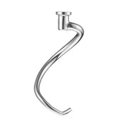 A shiny stainless steel Dough Hook attachment with a twisted, spiral shape designed for a WSM7L stand mixer; it features a small cylindrical connector at the top and a curved lower section for kneading dough against a plain white background.