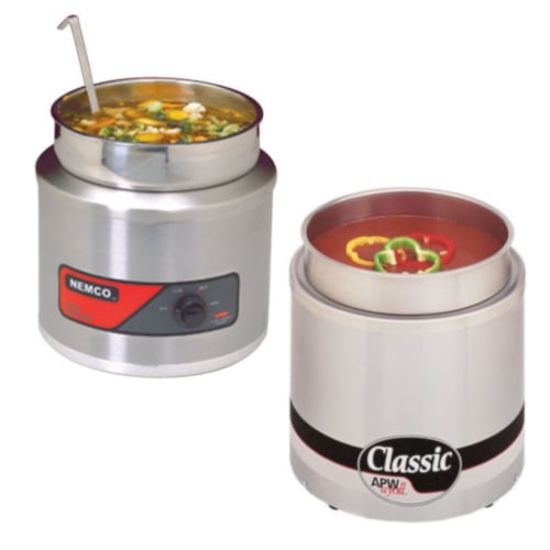 Commercial Food Warmers,AGKTER,Soup Warmers with Hinged Lid, Stainless  Steel Insert Pot, Temperature Control - 10.5 Quarts, Ideal for Restaurants  and