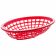 Tablecraft 1071R 8" x 5-1/4" x 2" Red Polyethylene Oval Side Order Fast Food Basket