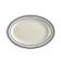 CAC BLU-34 9.38" Ceramic Rolled Edge Blue Line Oval Platter/American White