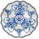 American Metalcraft BLUP8 Isabella Collection 8-3/4" Round White / Blue Floral Melamine Plate