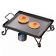 American Metalcraft GS16 16" Black Half Size Wrought Iron Griddle with Stand