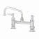 T&S Brass B-0222 Deck Mount Double Pantry Faucet with Swing Nozzle and 8" Centers