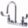 T&S Brass B-0330-04 8" Center Wall-Mounted Surgical Sink Faucet with 5.5" Rigid Gooseneck - 1/2" NPT