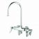 T&S Brass B-0342 Adjustable Center Wall-Mounted Faucet with 11" Rigid Gooseneck - 1/2" NPT