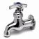 T&S Brass B-0700 Single Sink Wall-Mounted Faucet with 4-Arm Handle and Blue Index - 1/2" Female Inlet