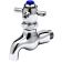 T&S Brass B-0708 Fast Self-Closing Faucet with 4-Arm Handle and Blue Index - 1/2" NPT Male Inlet