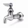 T&S Brass B-0715 Single Sink Wall Mount Faucet with Lever Handle, PLain End Outlet and Blue Index - 1/2" NPT Male Inlet