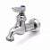 T&S Brass B-0717 Single Sink Wall Mount Faucet with Lever Handle, Garden Hose Male Outlet and Blue Index - 1/2" NPT Male Inlet