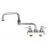 T&S Brass B-1131-XS Deck Mount Workboard Faucet with 18" Double Joint Swing Nozzle and 2" Extended Shanks