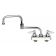 T&S Brass B-1131 Deck Mount Workboard Faucet with 18" Double Joint Swing Nozzle and 4" Centers