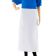 Chef Approved 167607BA2WH White Poly-Cotton Bistro Waist Apron w/ Two Front Pockets - 28"L x 34"W