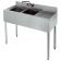 Krowne 18-32L 1800 Series 36" Wide Bar Sink Unit With Wall Mount Faucet, 12" Right Side Drainboard, 2 Compartments