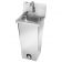 Krowne HS-14 Pedestal Mount 16" Wide Stainless Steel Hand Sink With Foot Valve And Soap Dispenser, Single Hole Wall Mount Low-Lead Faucet And 6" Deep Bowl