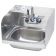 Krowne HS-26L Wall Mount 16" Wide Stainless Steel Hand Sink With Side Splashes On Left And Right, 4" OC Splash Mount Low-Lead Faucet And 6" Deep Bowl