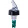 Winco PPA-075 .75 oz. Clear Spout / Green Tail Measured Liquor Pourer with Collar - 12/Pack