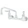 T&S Brass B-2414 Wall-Mount 8 Inch Centers ADA Compliant Chrome-Plated Brass Double Pantry Mixing Faucet With 060X 8 Inch Swing Nozzle And Lever Handles With 1/4-Turn Eterna Compression Cartridges