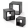 Tablecraft WBK3 3 Piece Square, Black Wood Riser Set