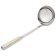 Vollrath 46641 Windway 4 oz 12 9/16" Long Stainless Steel Buffetware Ladle With Gold-Plated Swirl Accented Hollow Handle